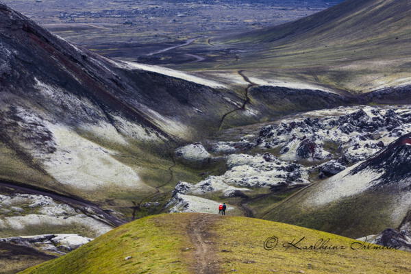 Schwefelablagerungen am Vulkankegel von Brandsgil, bei Landmannalaugar, Fjallabak-Naturreservat, Sudurland, Südisland, Island