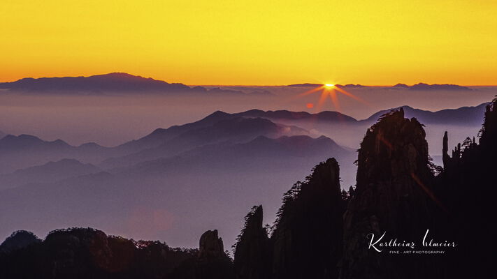 Huan Shan Mountains, sunrise