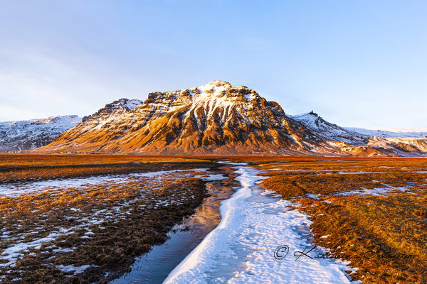 Mountainous landscape near Myrdalsjökull, Sudurland, southern Iceland