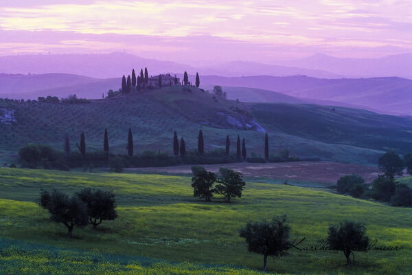 Podere Belvedere at sunrise, Tuscany, San Quirico