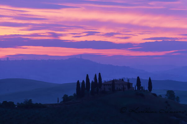 Podere Belvedere at sunrise, Tuscany, San Quirico