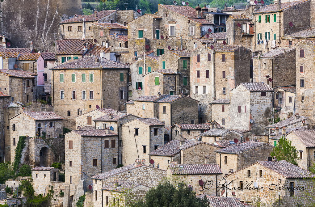 Old houses, Sorano, Tuscany