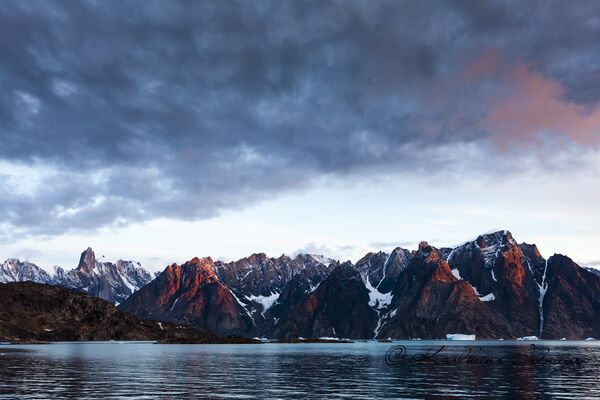 Sunrise at Harefjord, Scoresby Sund